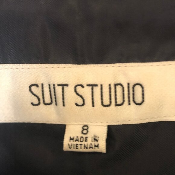 Suit Studio cropped 3/4-sleeve navy blazer sz 8 - Picture 2 of 13